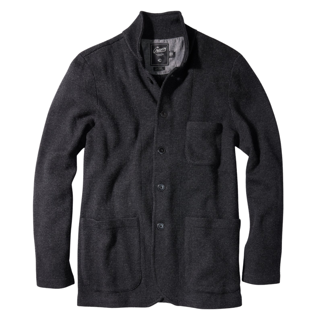 Nelson Knitted Lambswool Swacket -Charcoal