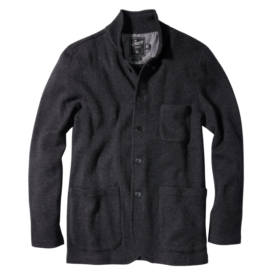 Nelson Knitted Lambswool Swacket -Charcoal