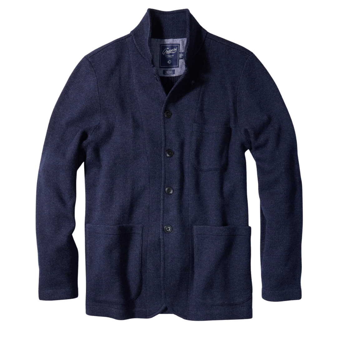 Nelson Knitted Lambswool Swacket - Navy