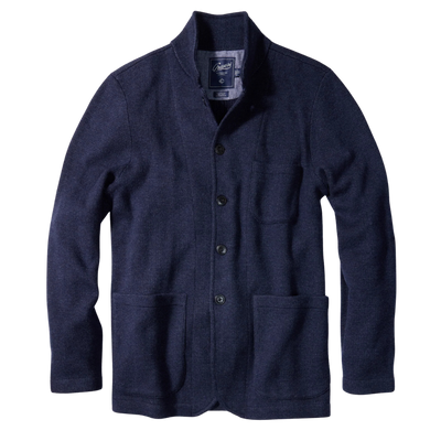 Nelson Knitted Lambswool Swacket - Navy