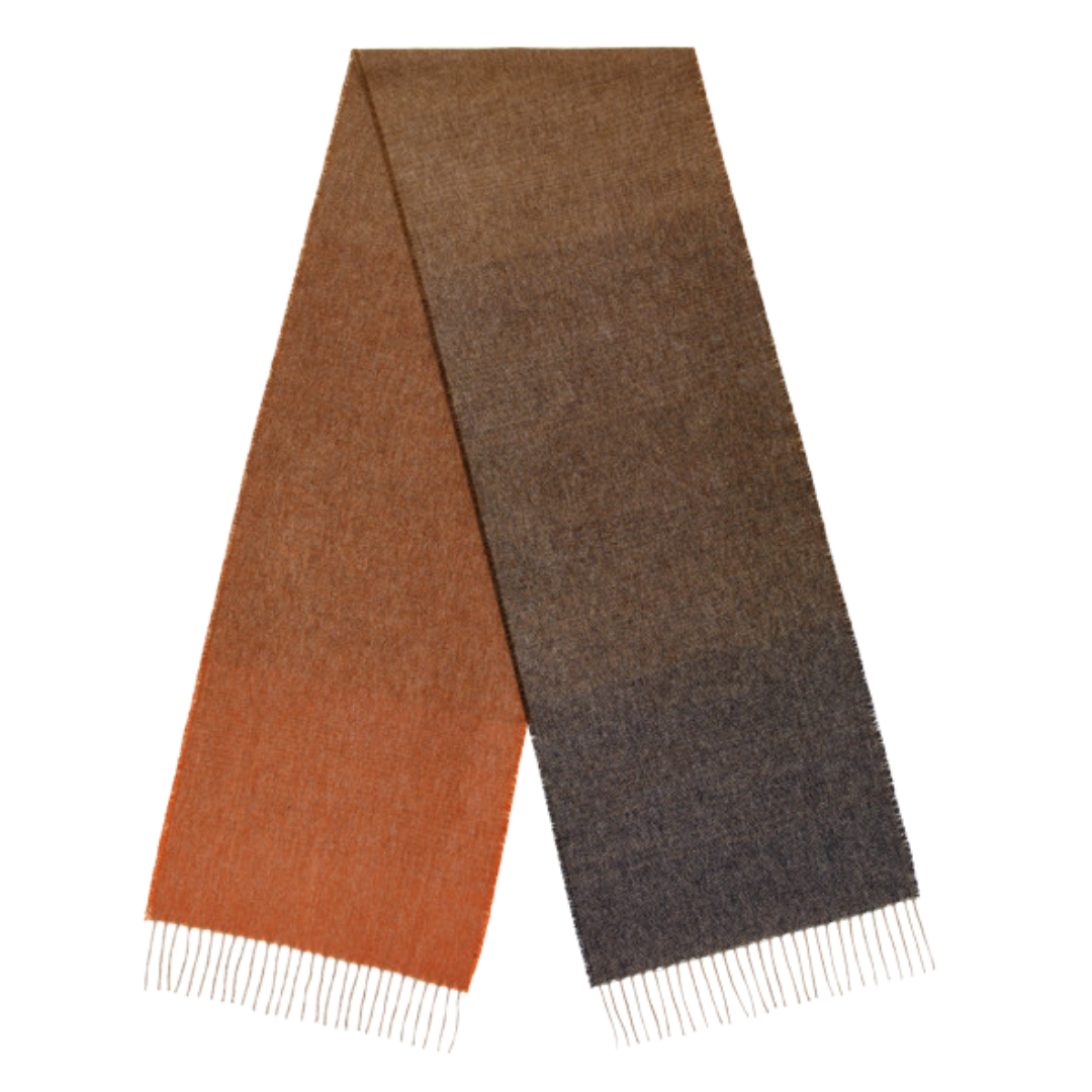 Abraham Moon Merino Scarf - Ombre Navy & Orange