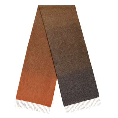 Abraham Moon Merino Scarf - Ombre Navy & Orange