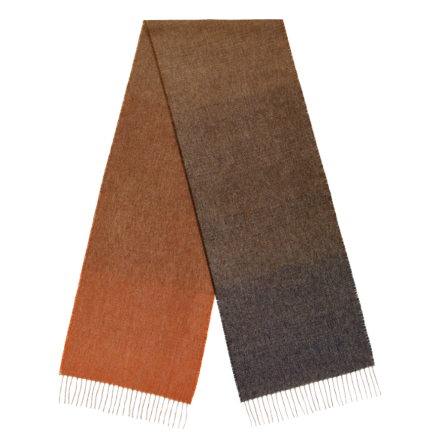 Abraham Moon Merino Scarf - Ombre Navy & Orange