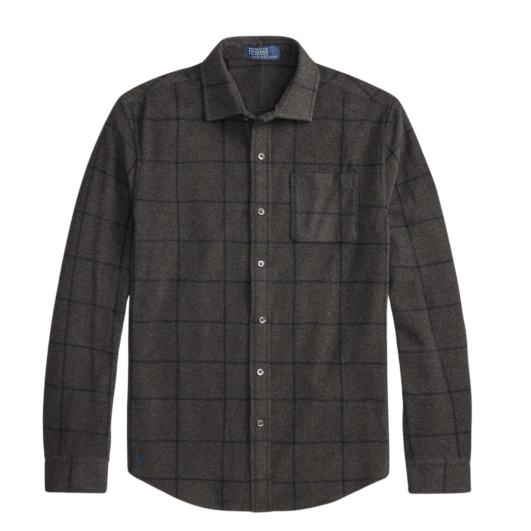 Brushed Windowpane Shirt - Grey Multi
