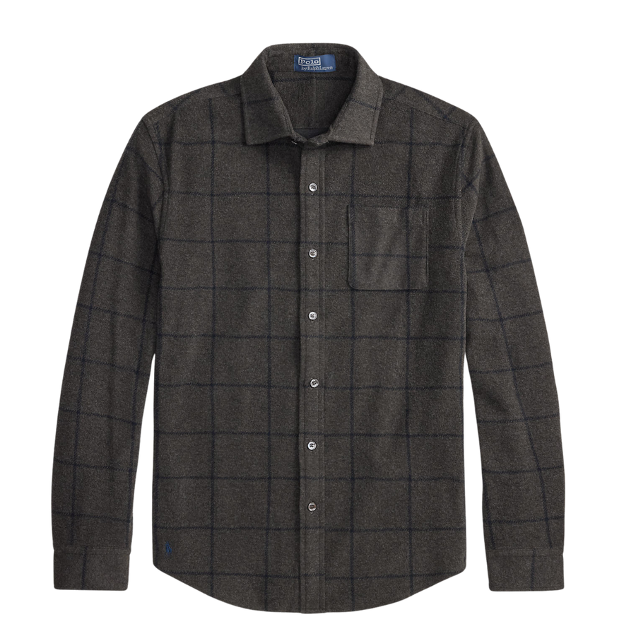 Brushed Windowpane Shirt - Grey Multi