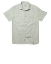 Light Weight Power Loom Short Sleeve Shirt - Green Stripe