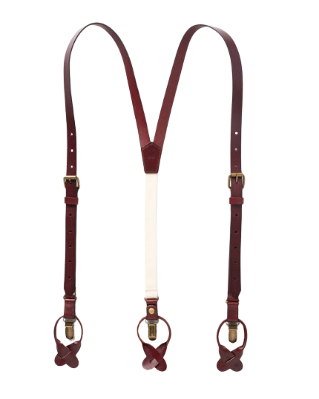 Leather Suspenders - Oxblood