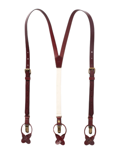 Leather Suspenders - Oxblood