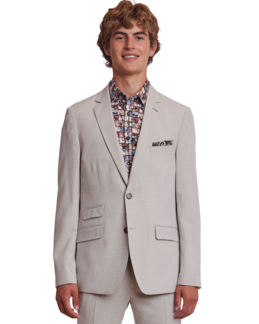 Dover Notch Jacket - slim - Lt Tan Melange