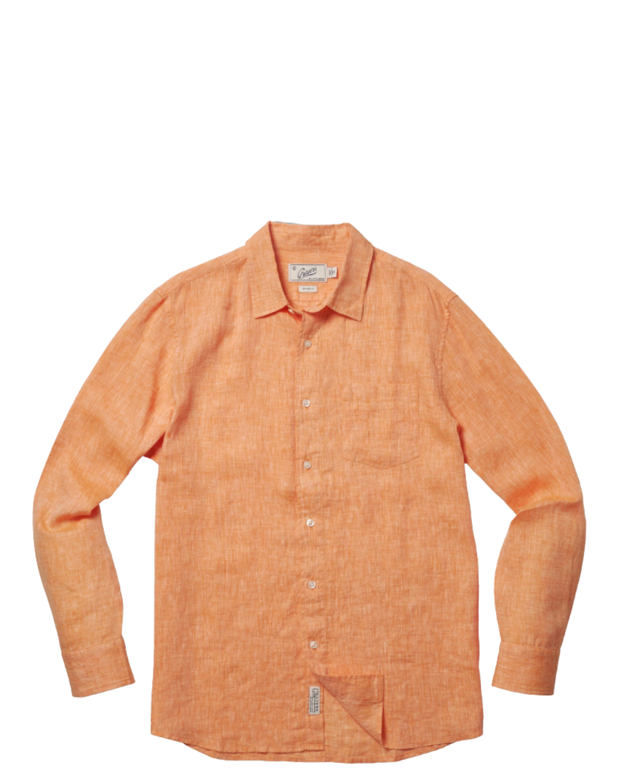 Nantucket Yarn Dyed Linen Shirt - Orange