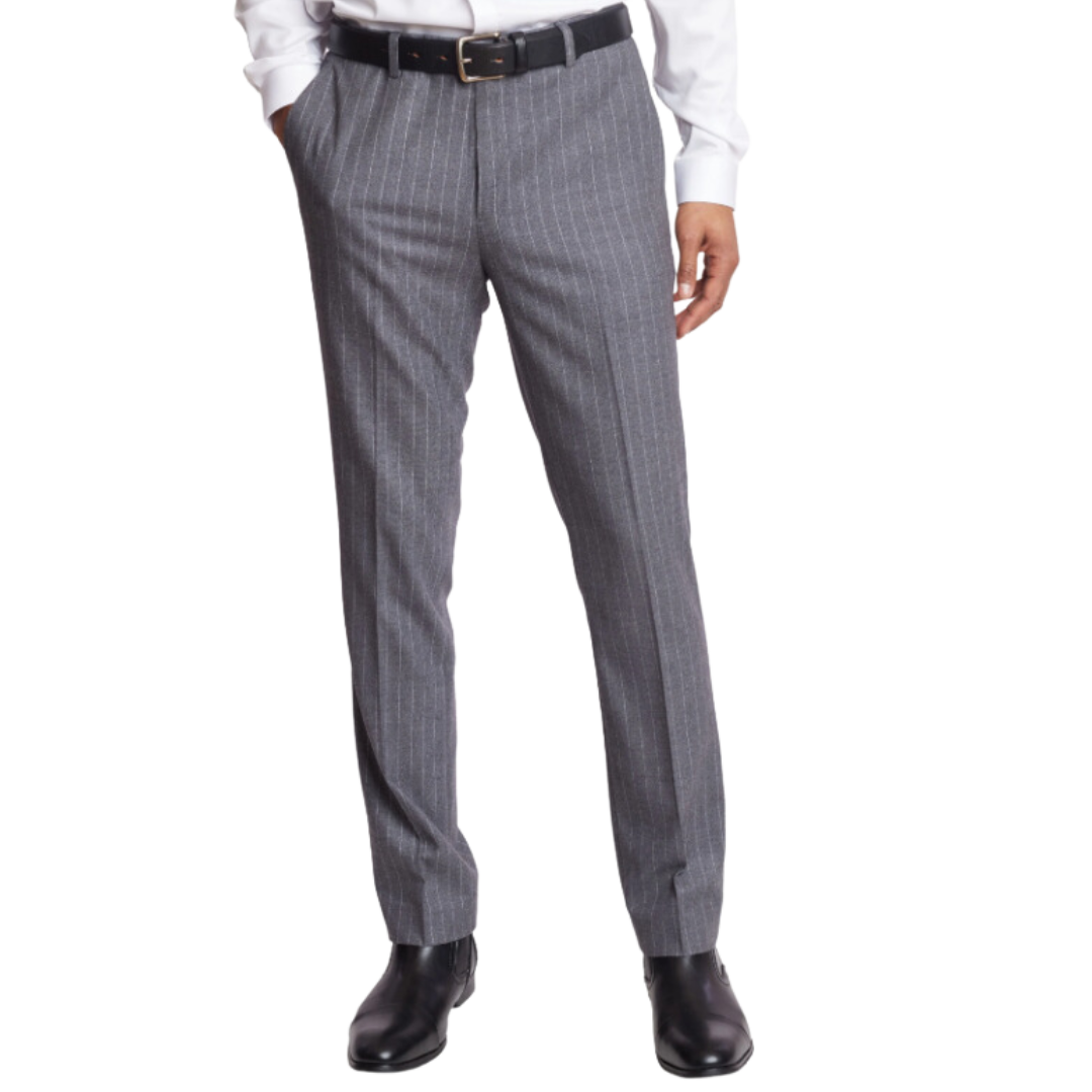 Downing Pants - slim - Lt Grey Pinstripe Flannel
