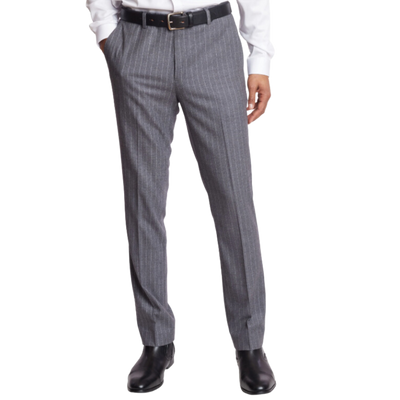 Downing Pants - slim - Lt Grey Pinstripe Flannel