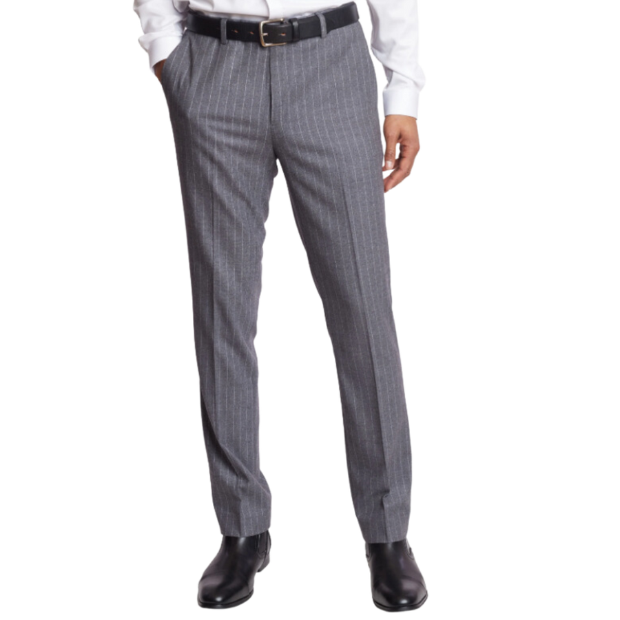 Downing Pants - slim - Lt Grey Pinstripe Flannel