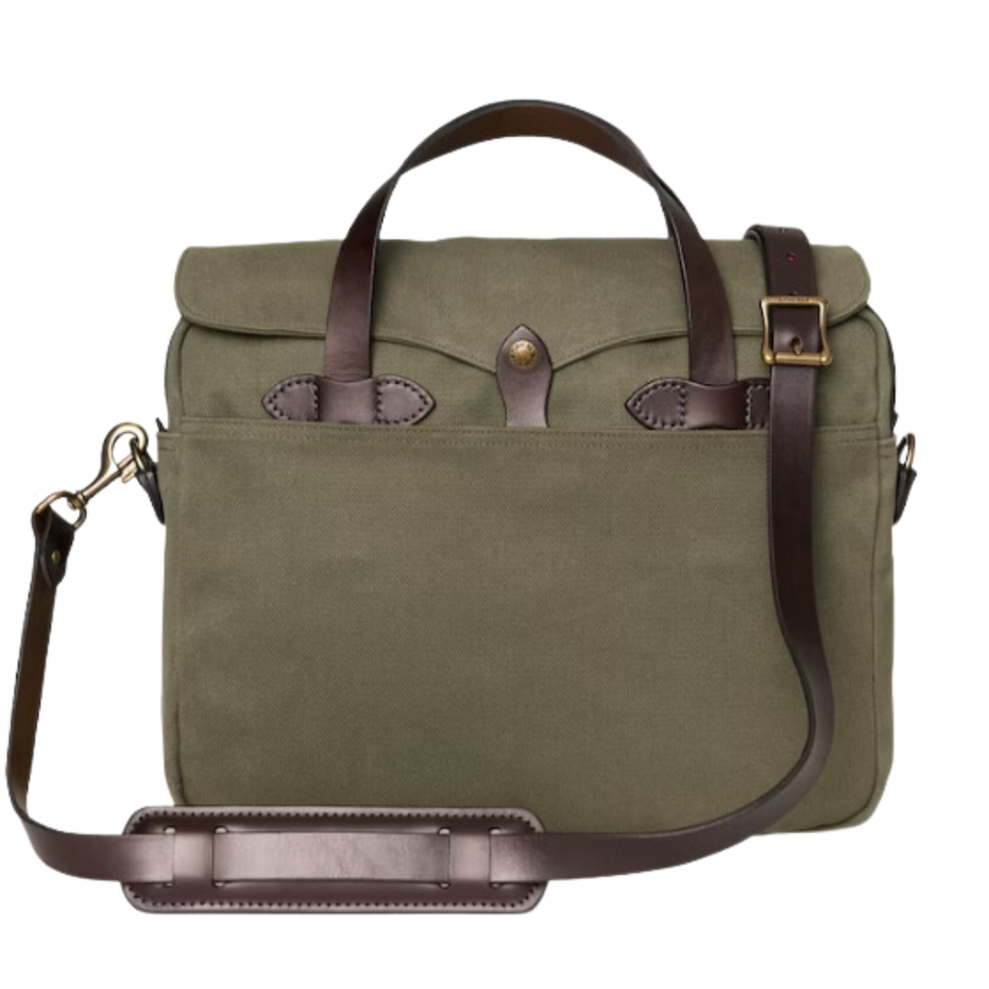Original Briefcase in Rugged Twill - Otter Green