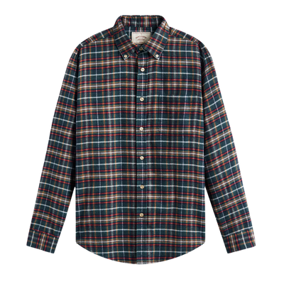 Forest Train Flannel Shirt - Forest Plaid