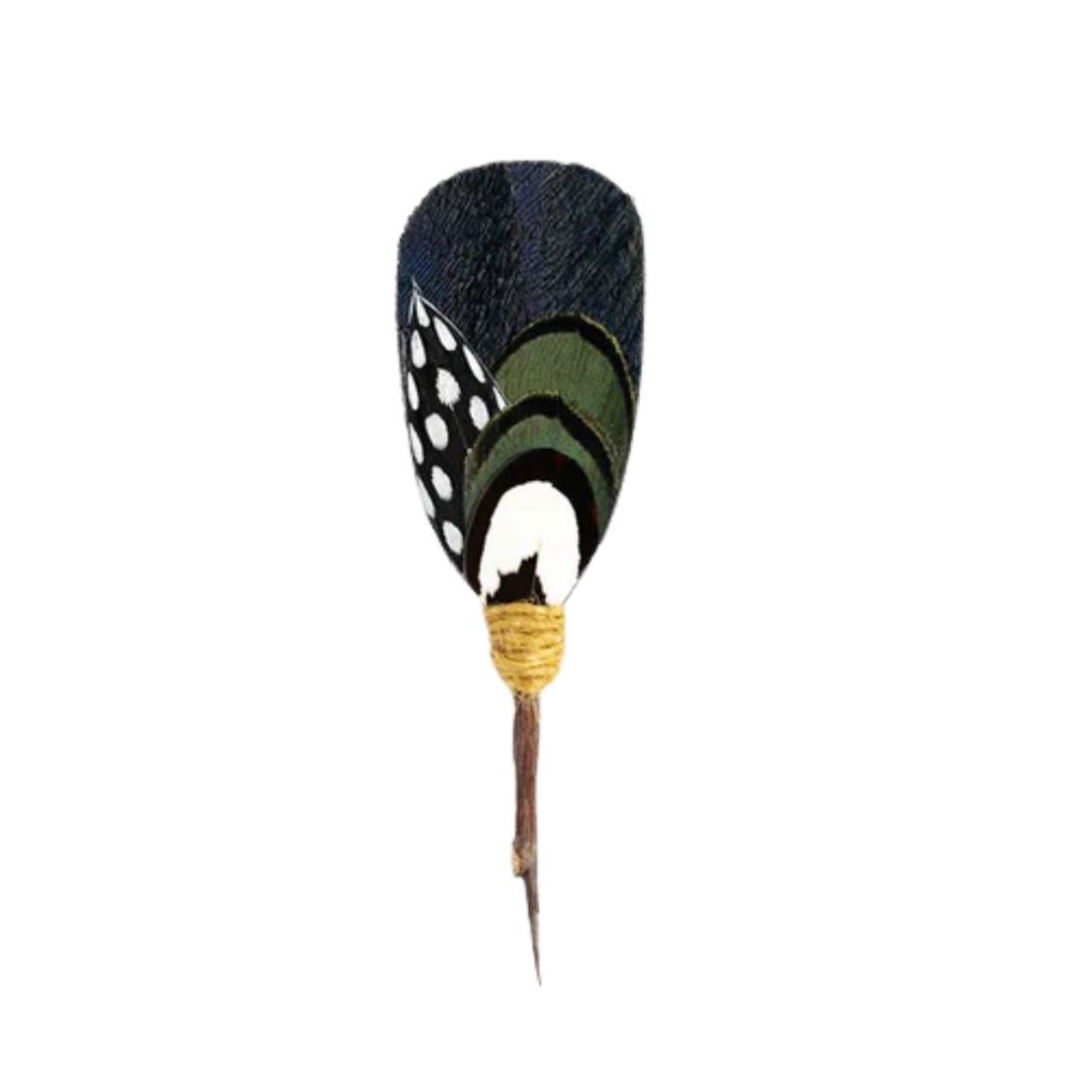 Saratoga  Lapel Pin - Pheasant & Peacock Feathers