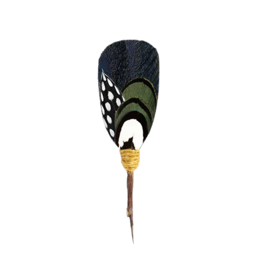 Saratoga  Lapel Pin - Pheasant & Peacock Feathers