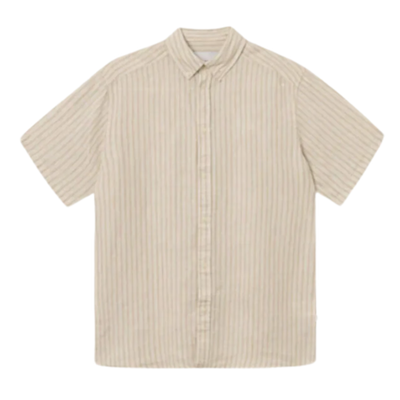 Kris Linen Short Sleeve Shirt - Light Desert Sand/Light Ivory