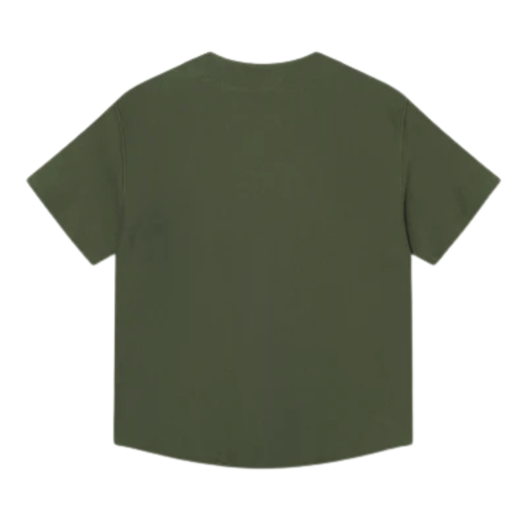 Barry Short Sleeve Baseball Jersey Shirt - Forest Green