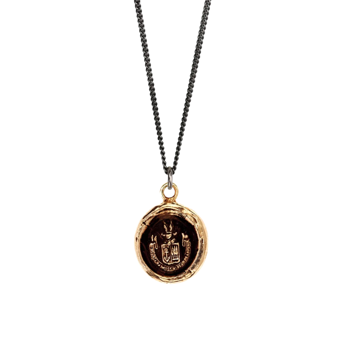Bronze Talisman Necklace - Be Here Now