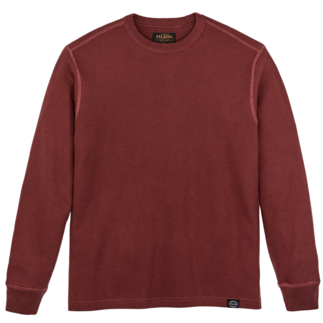 Waffle Knit Thermal Crewneck - Fired Brick