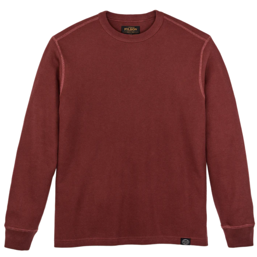 Waffle Knit Thermal Crewneck - Fired Brick