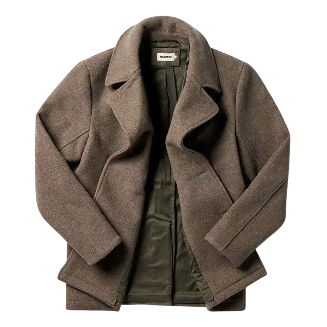The Mariner Coat - Sable Melton Wool