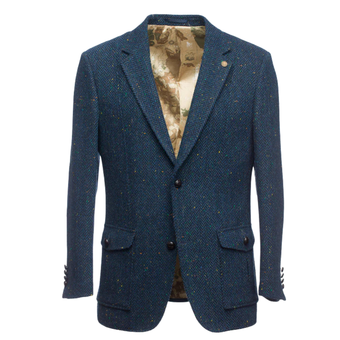 Kavanagh Irish Tweed Classic Fit Blazer - Blue