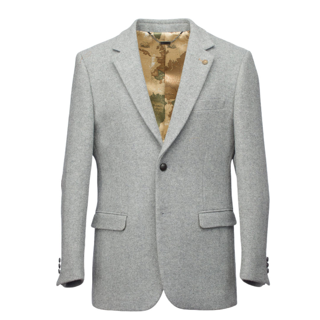 Muireann Classic Fit Tweed Blazer - Light Grey