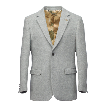 Muireann Classic Fit Tweed Blazer - Light Grey