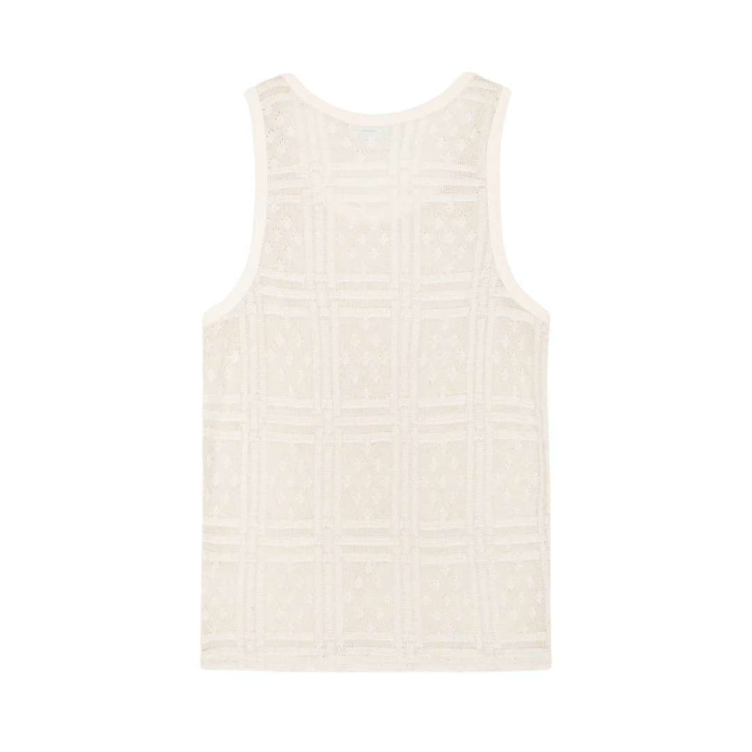 Huxley Pointelle Tank Top - Eggnog White