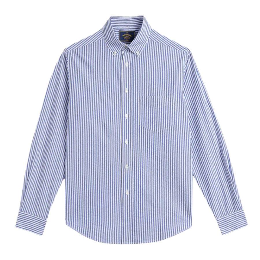 Atlantico Seersucker Shirt - Blue Stripe
