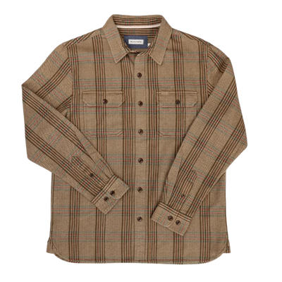 Winter Flannel Utility Shirt - Wheat Herringbone
