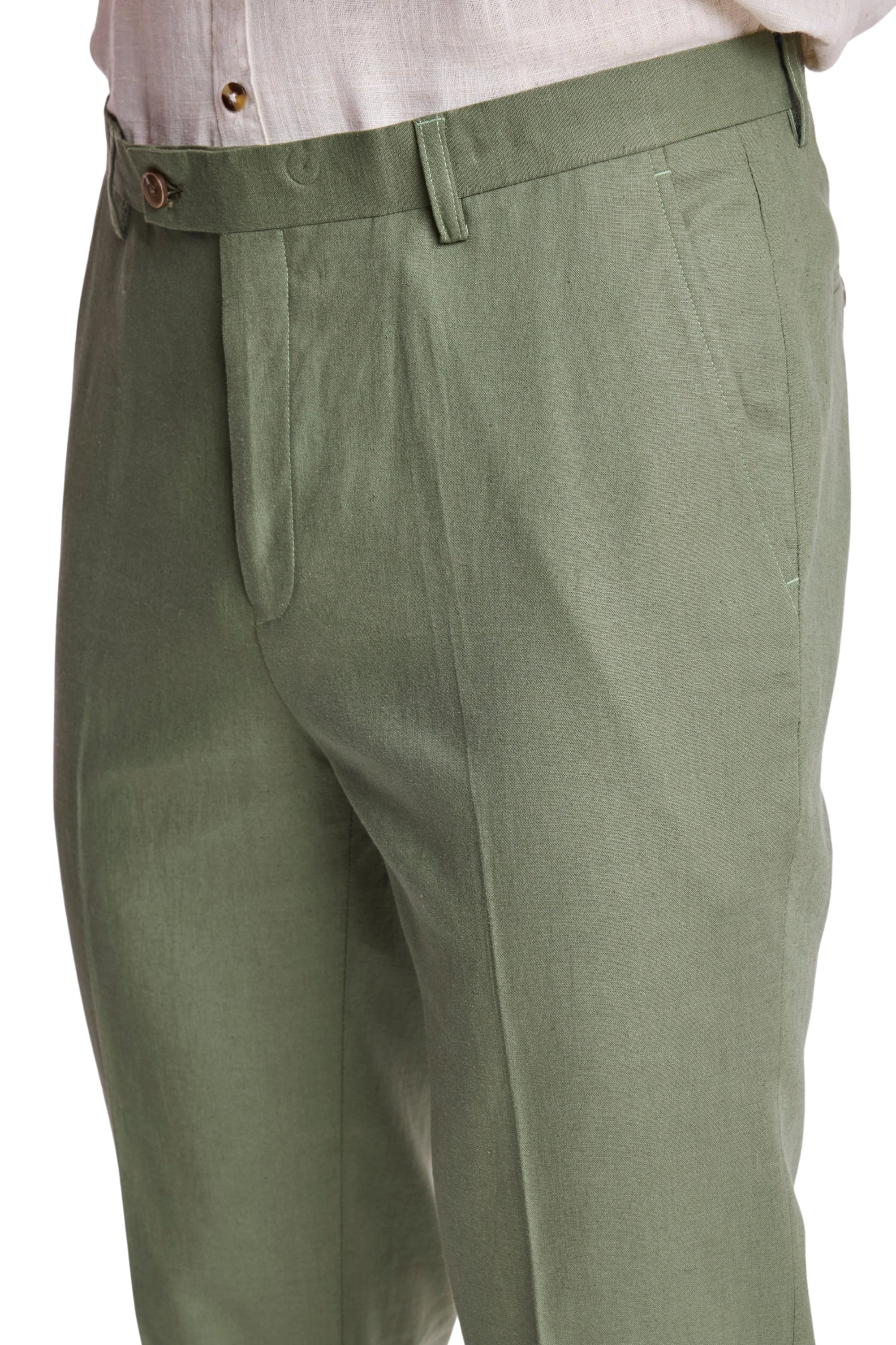 Downing Pants - Slim - Olivine Green Linen