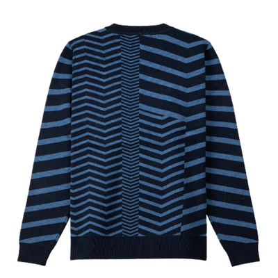 Village Herringbone Knit Pullover - Ocean Heather