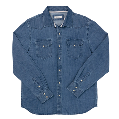 Denim Western Shirt - Medium Wash