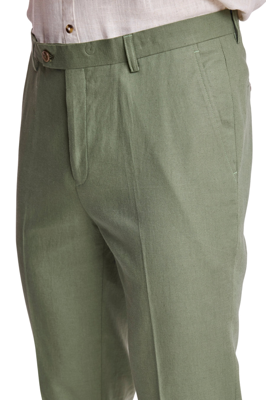 Downing Pants - Slim - Olivine Green Linen