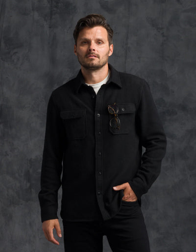 Winter Flannel Utility Shirt - Black Houndstooth