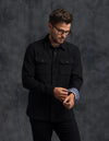 Winter Flannel Utility Shirt - Black Houndstooth