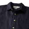 Amalfi Textured Hemp Linen Cotton Short Sleeve - Blue Steel