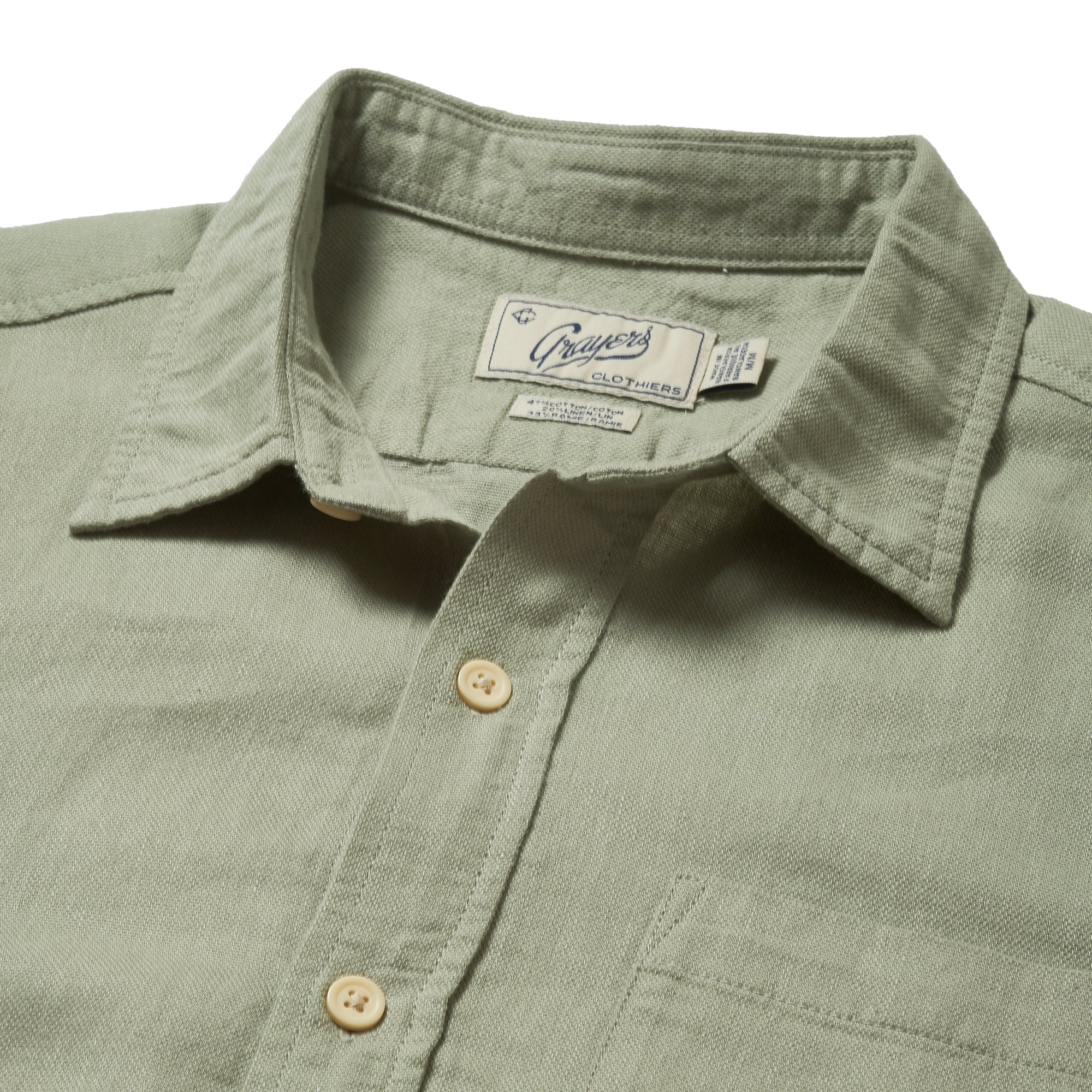 Amalfi Textured Linen Hemp Short Sleeve Shirt - Blue Surf