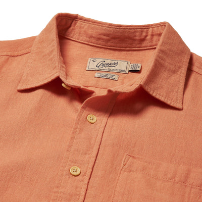 Amalfi Textured Linen Hemp Short Sleeve Shirt - Canyon Sunset