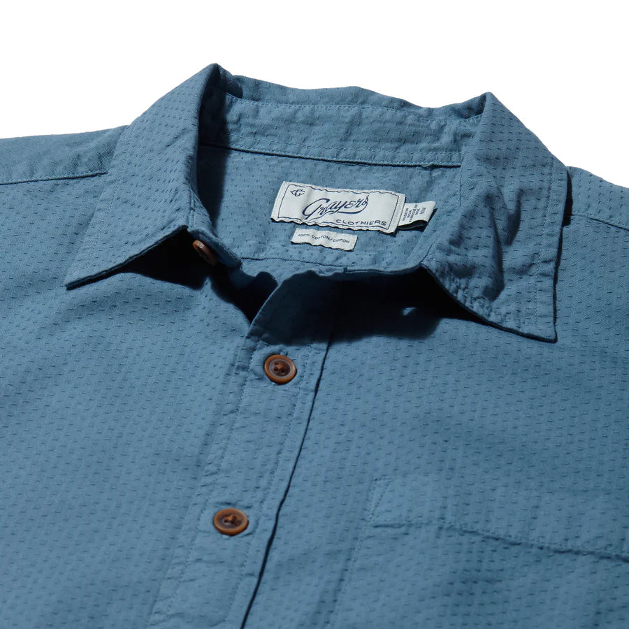 Lorenzo Dobby Short Sleeve Shirt - Blue Stone