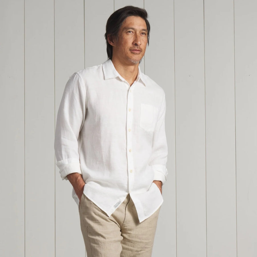Nantucket Yarn Dyed Linen Shirt - White