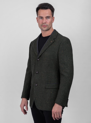 Casement Classic Fit Irish Tweed Blazer - Green