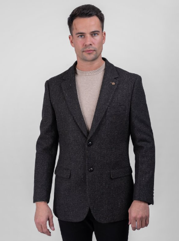 James Stephens Irish Tweed Poets Jacket - Brown