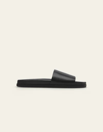 Wilbur Leather Slide - Black