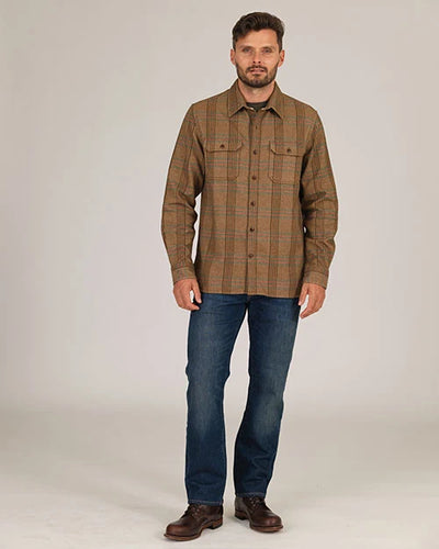 Winter Flannel Utility Shirt - Wheat Herringbone