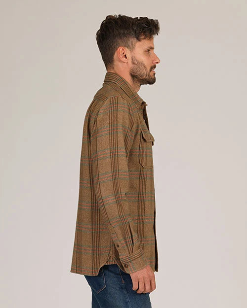 Winter Flannel Utility Shirt - Wheat Herringbone