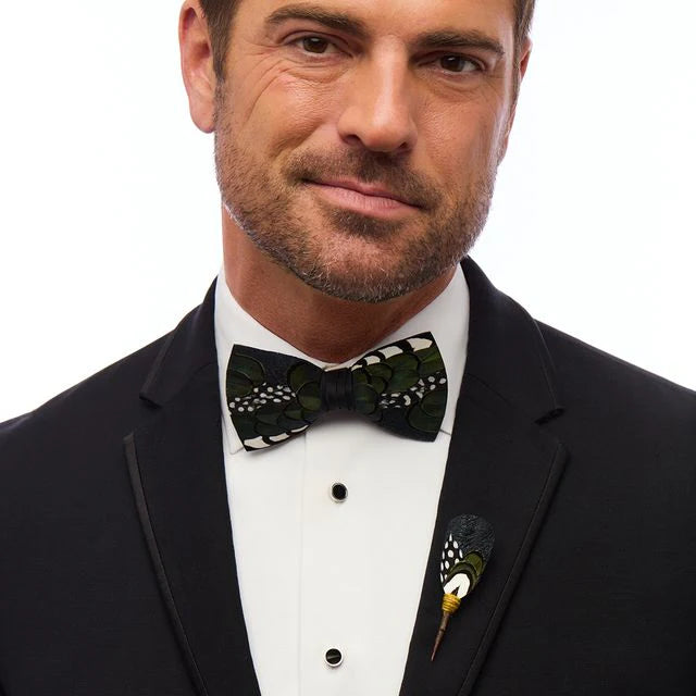 Saratoga  Lapel Pin - Pheasant & Peacock Feathers